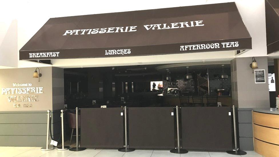 Closed Patisserie Valerie concession stand at Debenhams Oxford Street