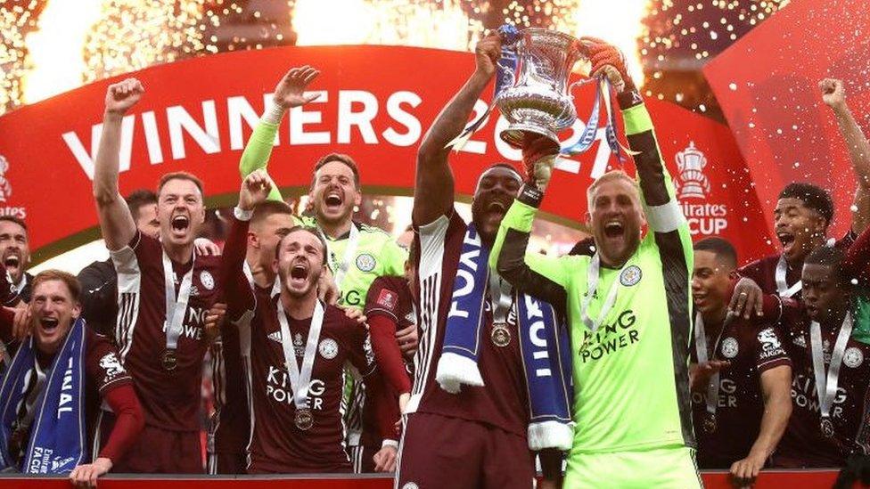 Leicester City trophy celebrations