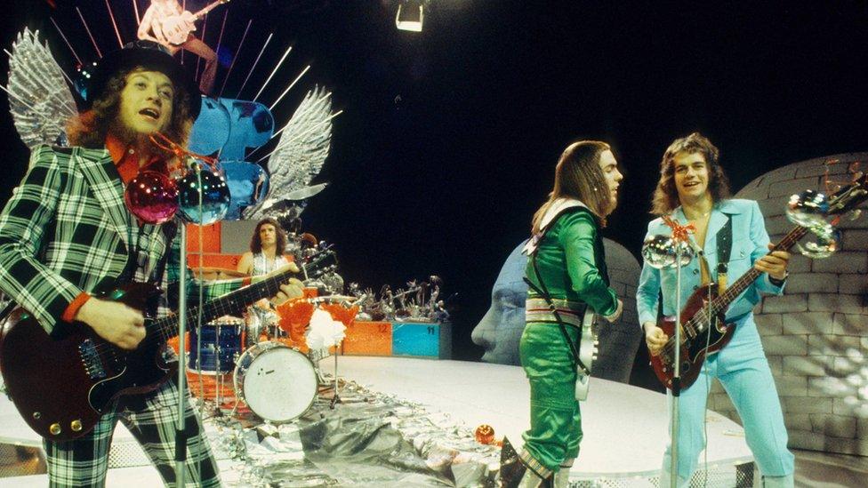 Slade performing on a Christmas show in 1973.