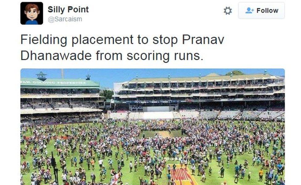 Silly point: Fielding placement to stop Pranav Dhanawade from scoring runs.