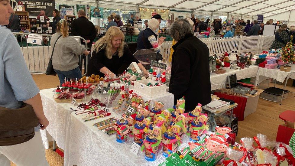 Craft tent at Sherborne's Pack Monday Fair 2021