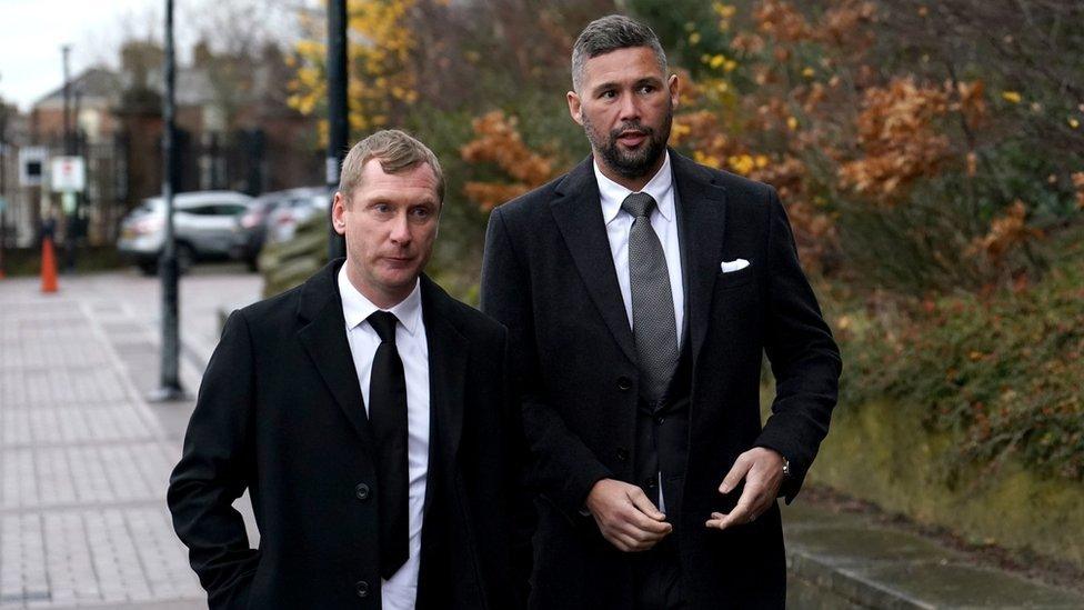 Former Everton footballer Tony Hibbert and boxer Tony Bellew