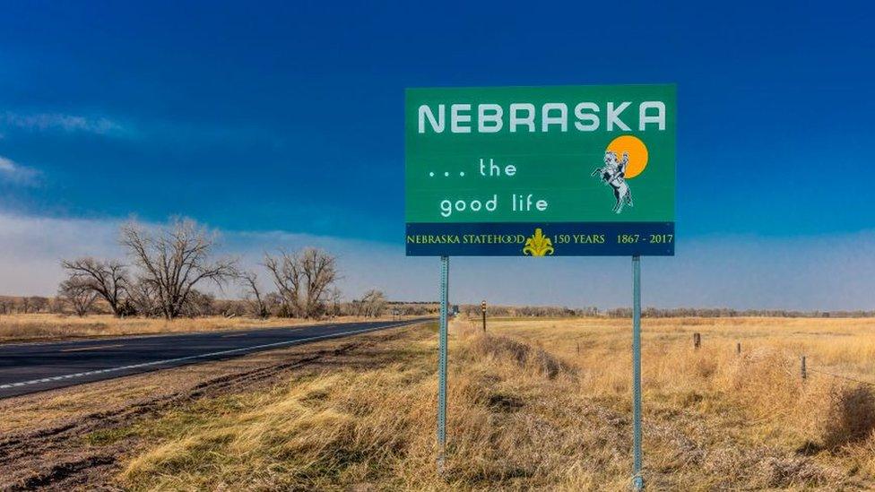 Welcome to the State of Nebraska - Road sign