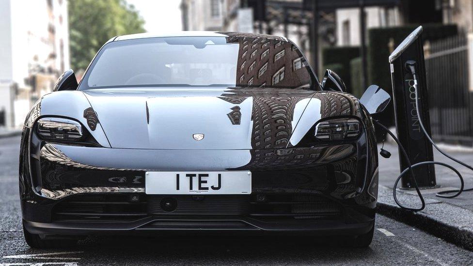 Electric Porsche charging point