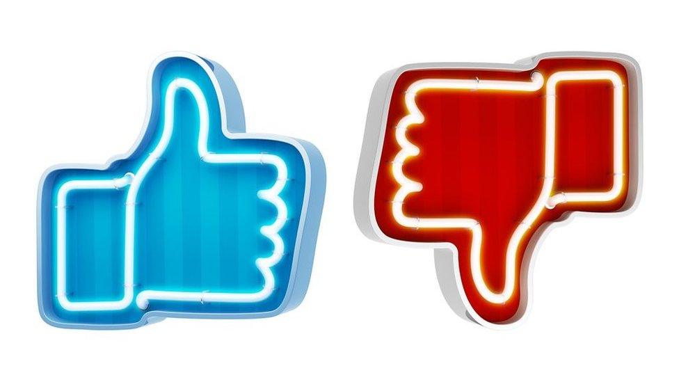 Facebook like and dislike neon signs