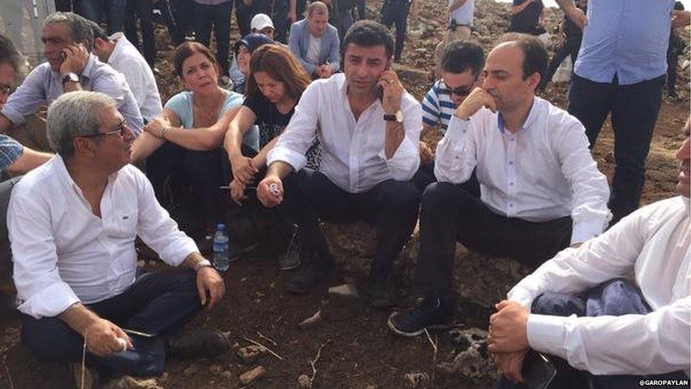 Photo tweeted by HDP MP Garo Paylan showing co-leader Demirtas and colleagues