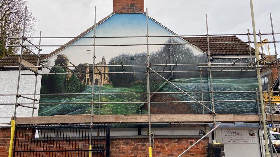 Mural of Grace Dieu Priory