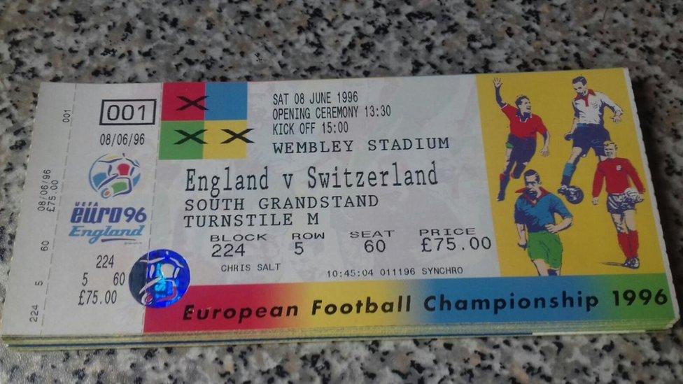 Set of tickets belonging to Chris Salt