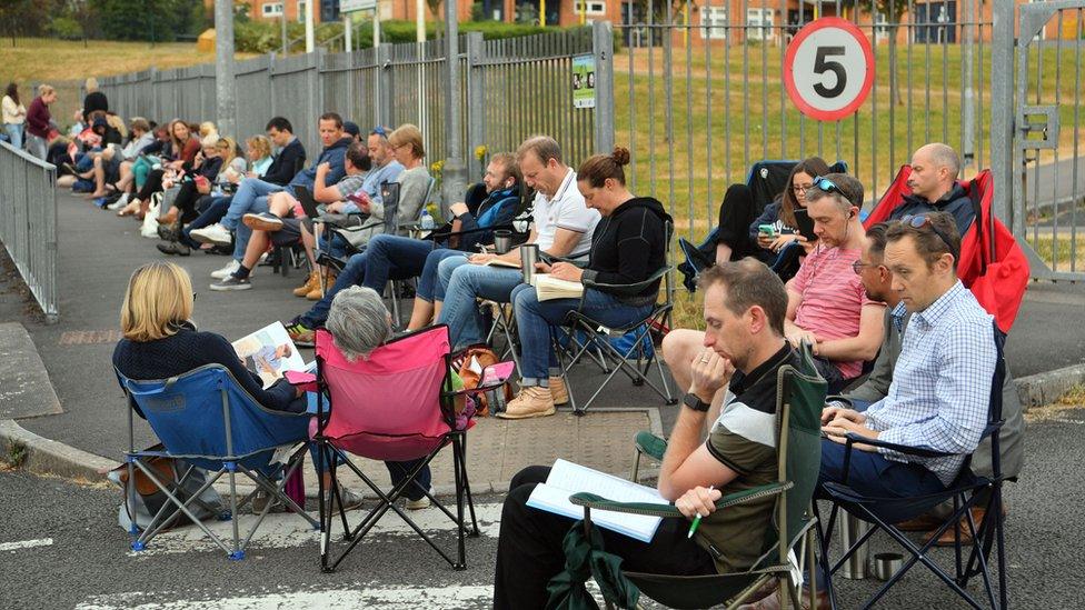 Parents in the queue