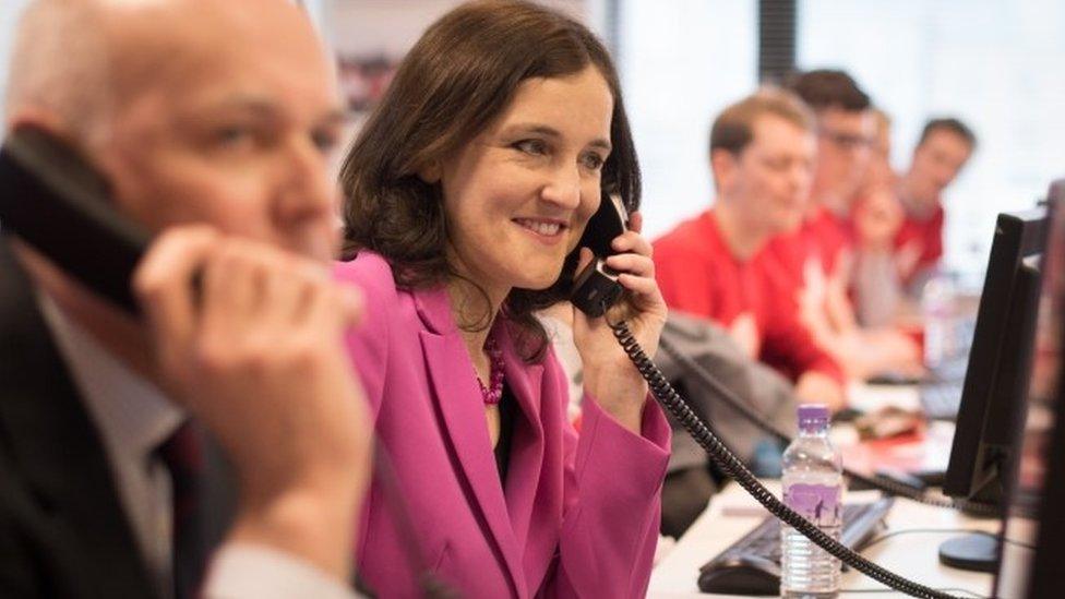 Theresa Villiers canvasses voters by phone