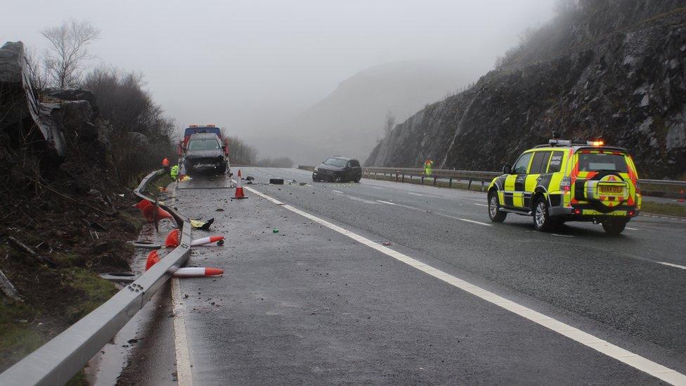 Crash scene on M6