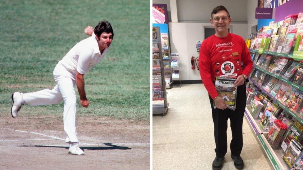 Chris Old bowling and Chris Old at Sainsburys