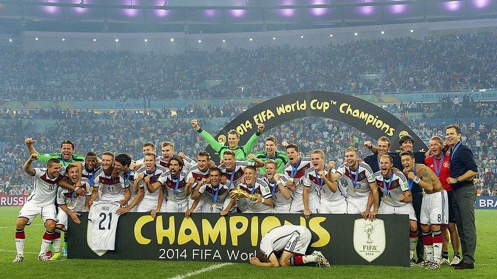 Germany after winning the world cup in 2014 in Brazil