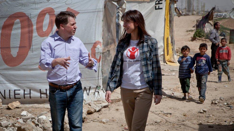 Justin Forsyth with Samantha Cameron in Lebanon