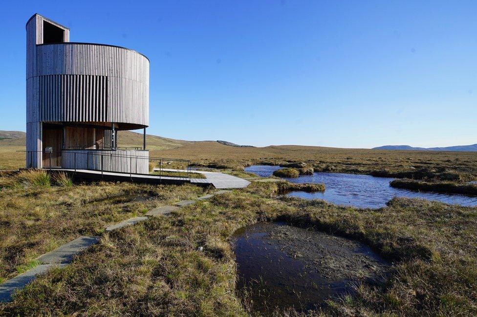 The RSPB has built a field centre and observation tower at Forsinard