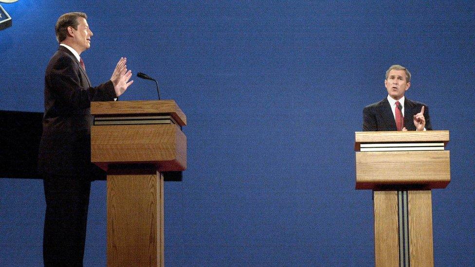 Gore and Bush in 2000 debate