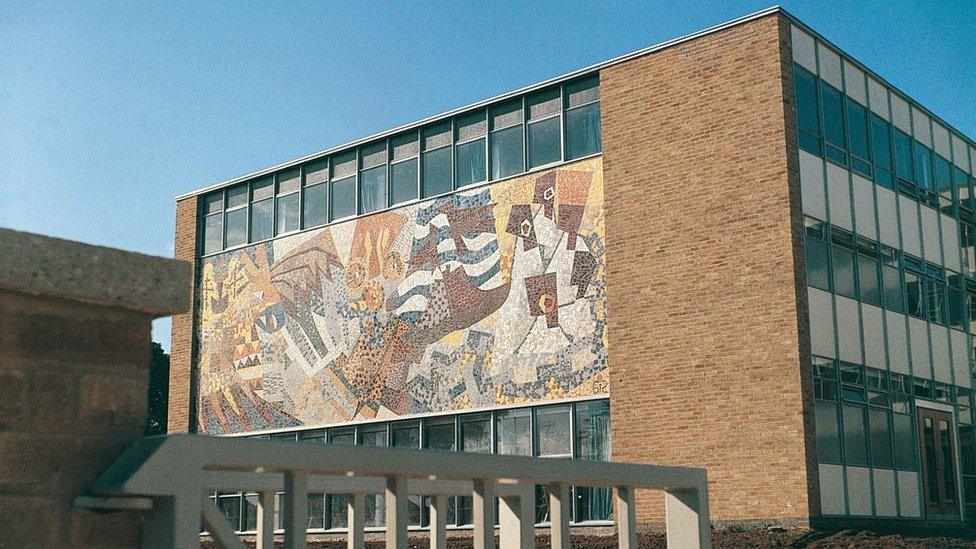 Mosaic on a school in Kettering