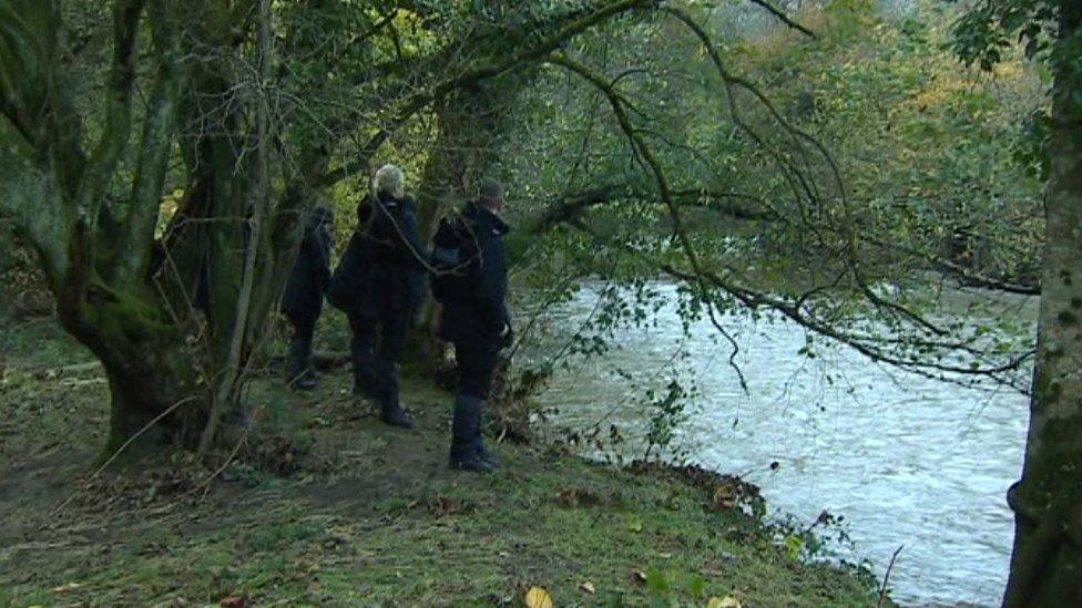 A search team on the River Ogmore