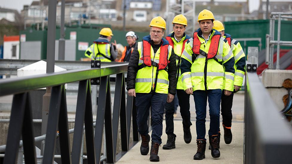 Sir Keir Starmer with Ed Miliband and Anas Sarwar