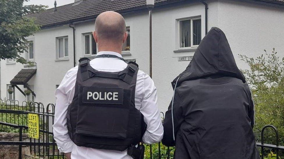 Police officers at scene of Derry shooting