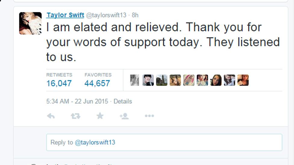 Taylor Swift's Tweet