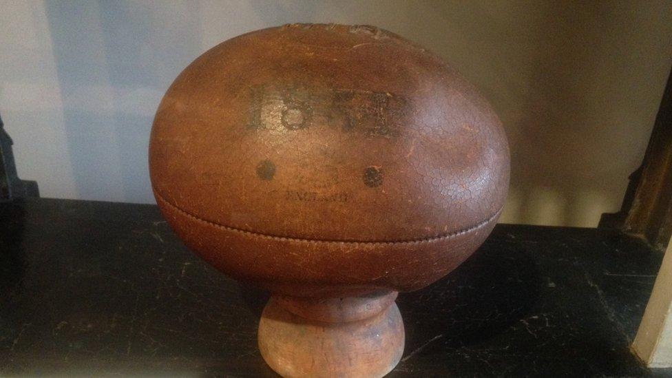 Rugby ball from 1851 made by William Gilbert