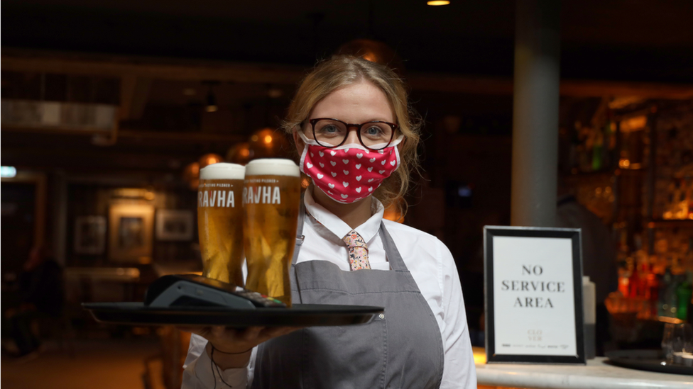 Eimear Flood serving pints in The Jailhouse, Belfast