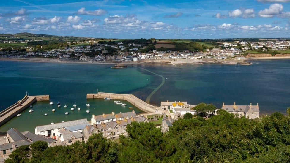 View of Marazion from mount