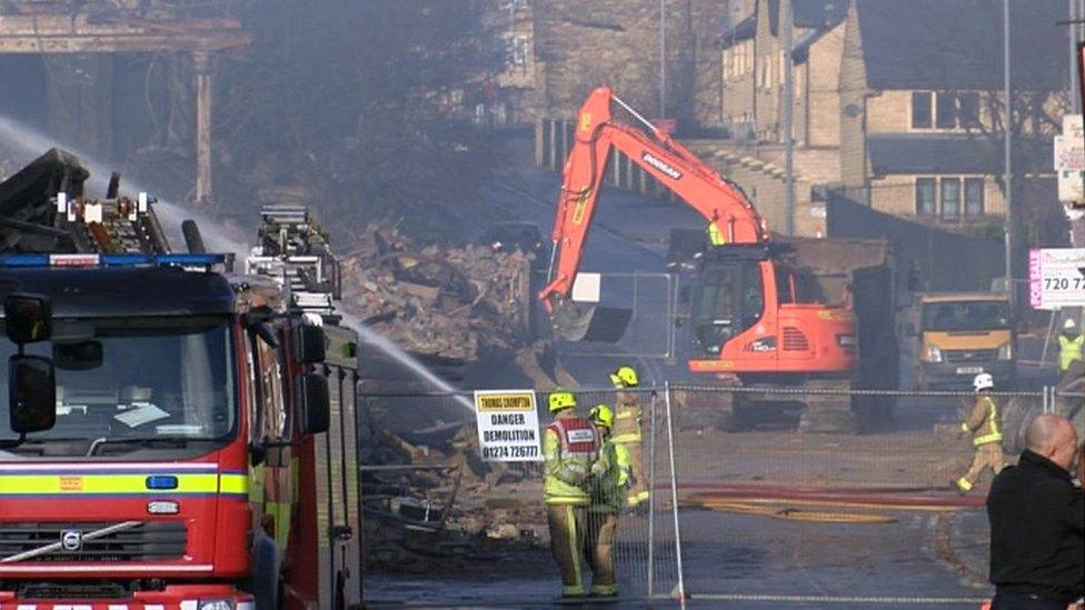 Demolition crews at work