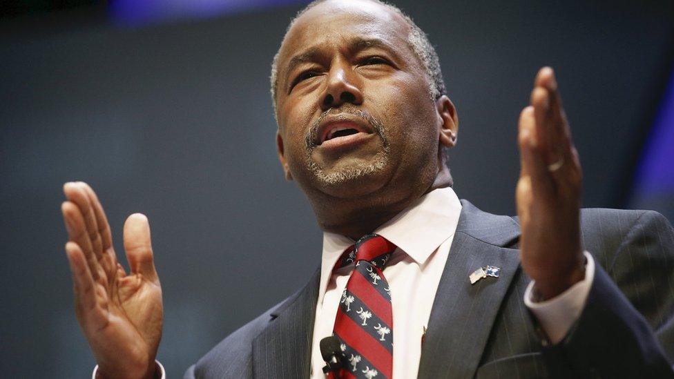 Ben Carson (pictured), a retired neurosurgeon, has not yet apologised for his remarks