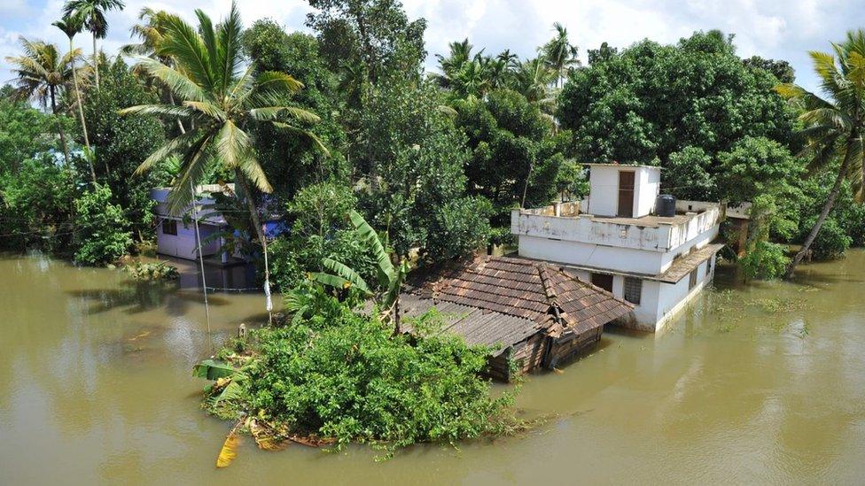 Flooded houses