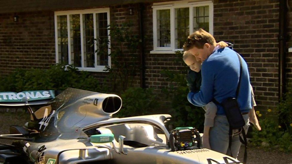 Lewis Hamilton's F1 car visits terminally ill boy