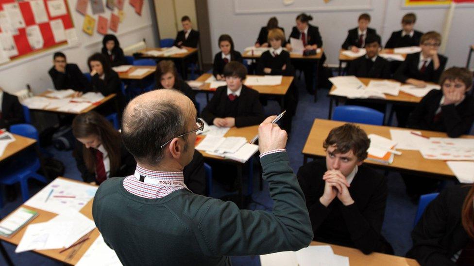 A teacher during a lesson