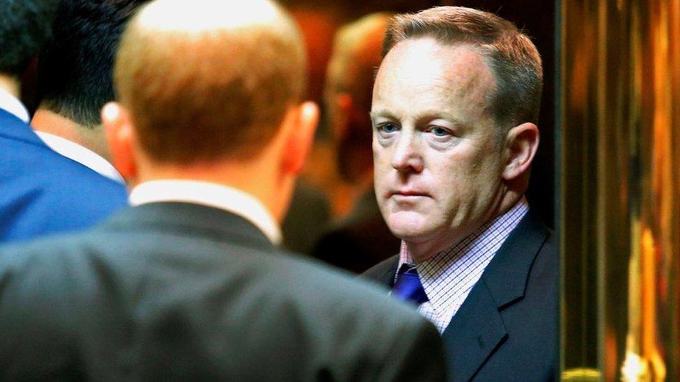 Republican National Committee (RNC) spokesman Sean Spicer arrives at Trump Tower in New York, U.S. November 16, 2016