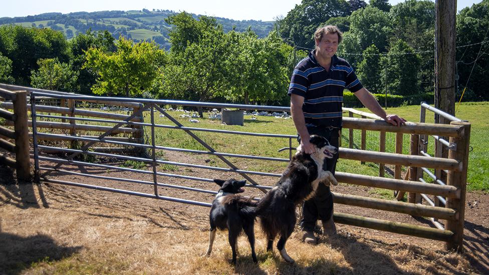 Richard Tucker on his farm near Tiverton, Devon