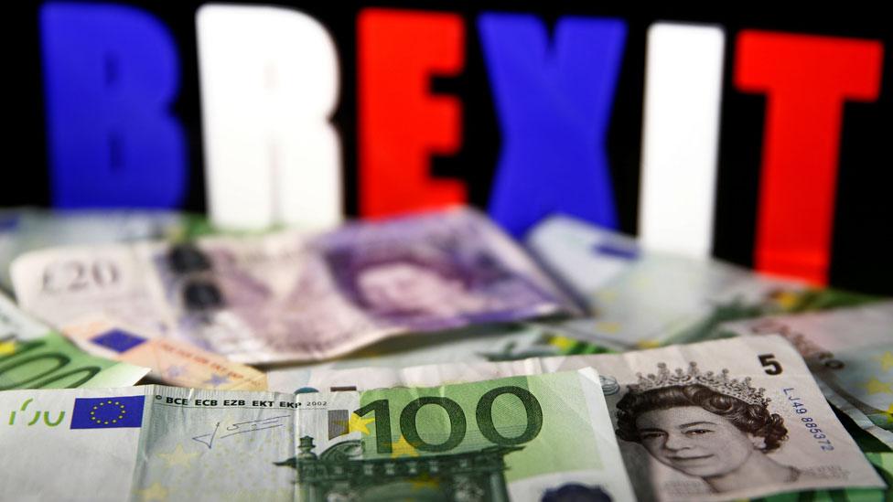 Brexit sign against sterling and Euro