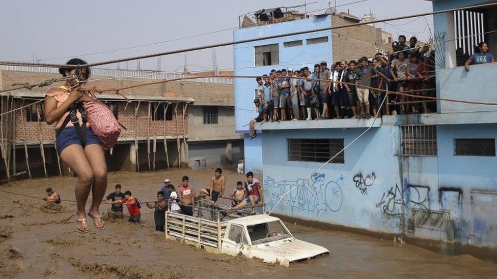 Parts of Lima were badly affected by landslide and floods, 17 March 2017