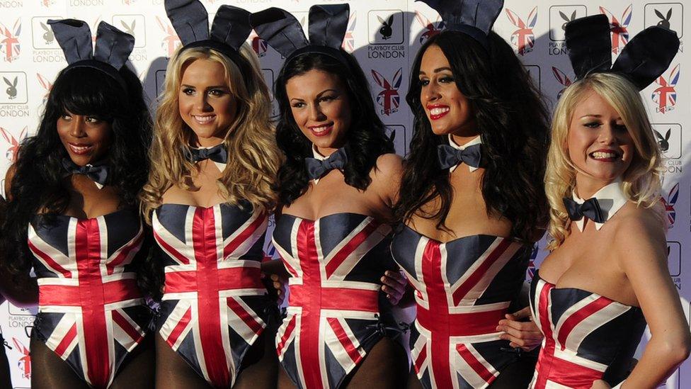 Playboy bunnies at the 2011 launch