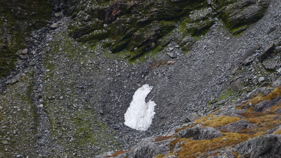 Snow patch at Aonach Beag