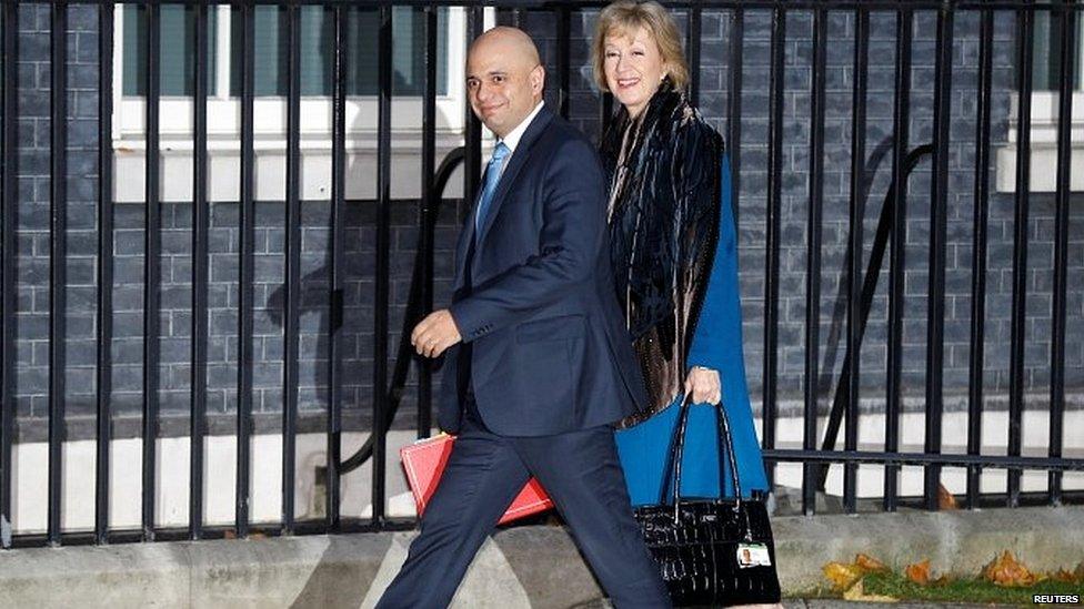 Sajid Javid and Andrea Leadsom