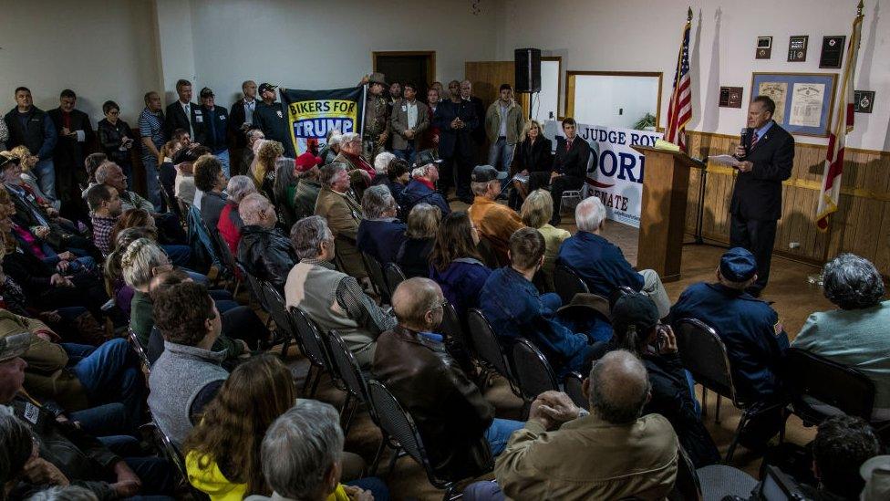 Roy Moore speaks to supporters