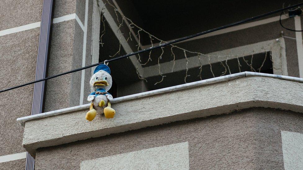 Donald Duck toy in Albania