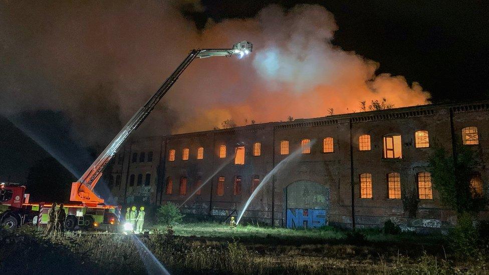 Derelict building fire