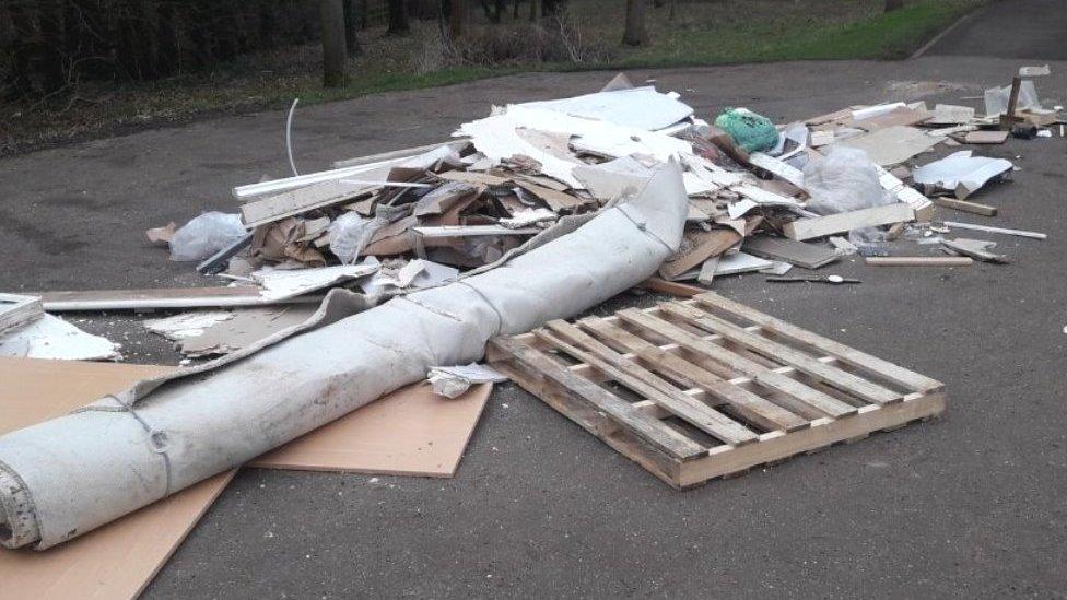 Fly-tipped waste