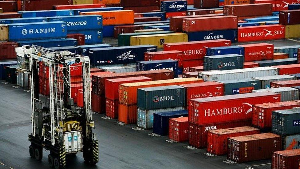 Containers at Tilbury docks