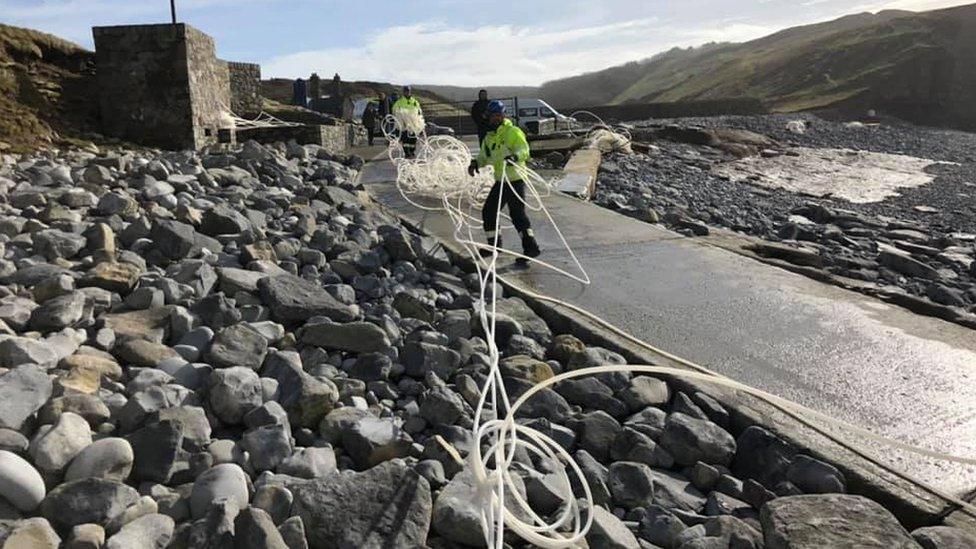 Plastic coil on Southerndown beach