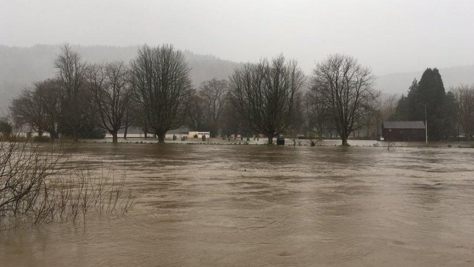 Swollen river in Llanrwst