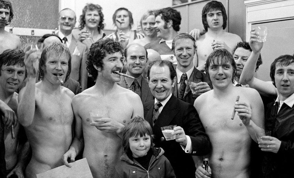 Middlesbrough F.C. 2 - 1 Oxford United F.C. Division Two match held at Ayresome Park. Jack Charlton, manager and players including Graeme Souness. 23rd March 1974