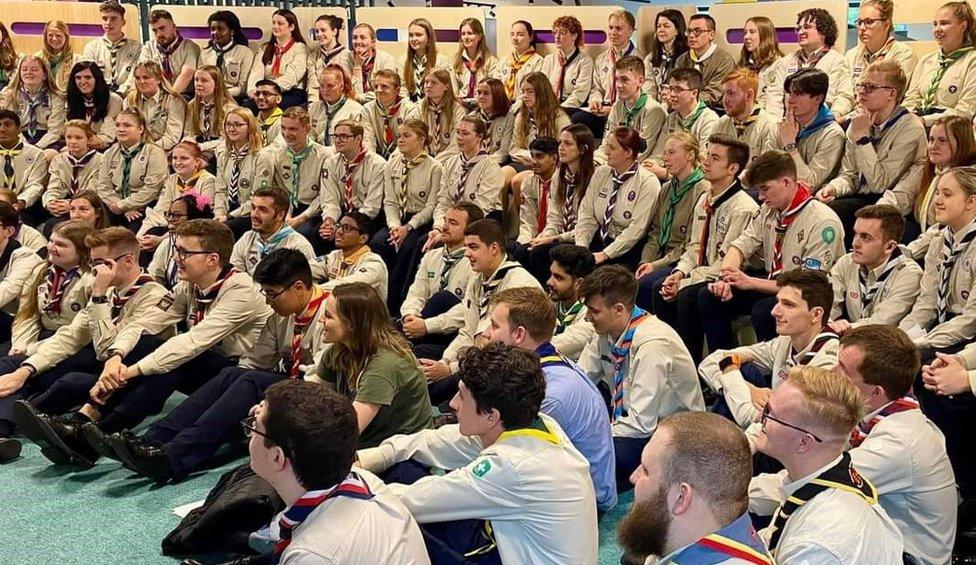 Scouts being briefed