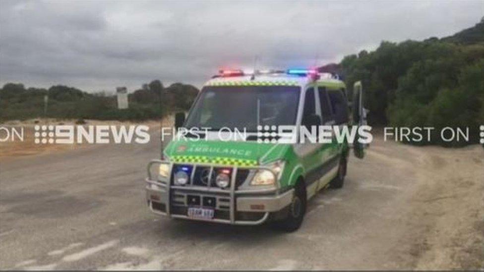 An ambulance at the scene in Esperance